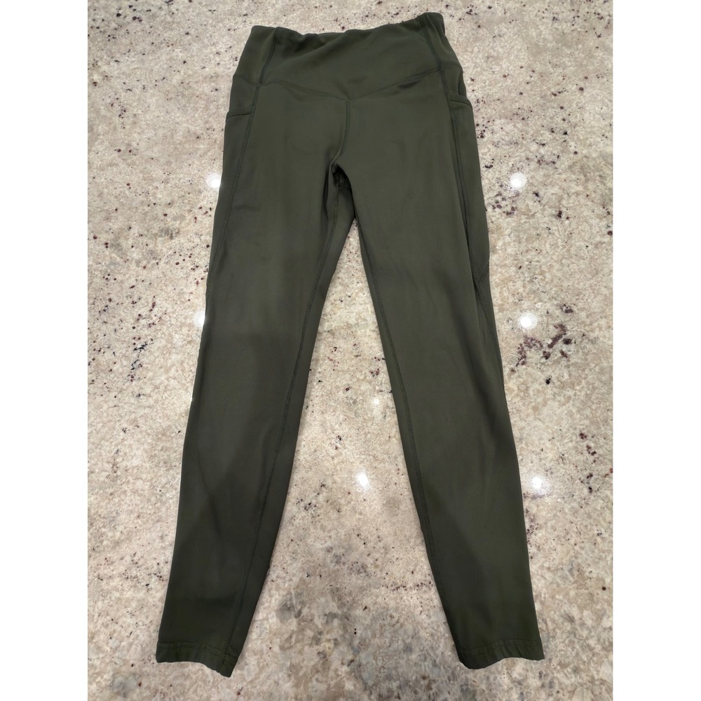 Baleaf Women's‎ Size S Olive Green High-Waisted Leggings with Pockets